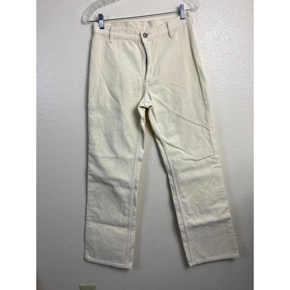 J. Galt Corduroy wide leg Pants womens size Medium Cream Y2K 90s Streetwear